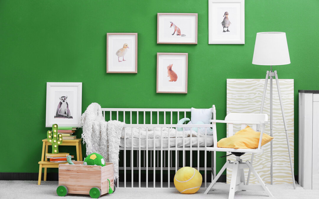child's bedroom with framed artwork